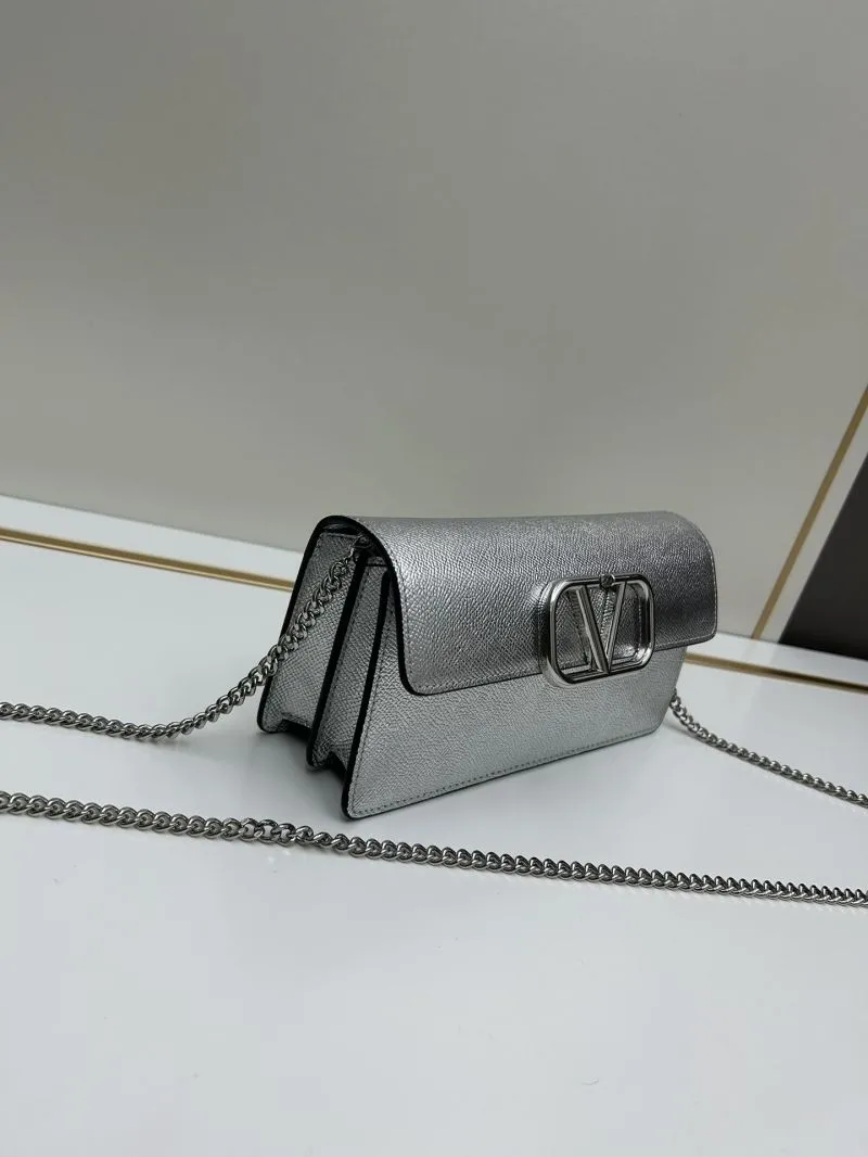 Alternative view of Valentino Silver Chain Crossbody Satchel Bag 0131