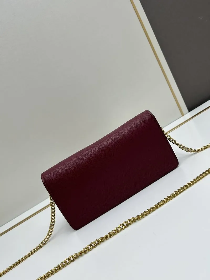 Alternative view of Valentino Burgundy Chain Crossbody Bag 805