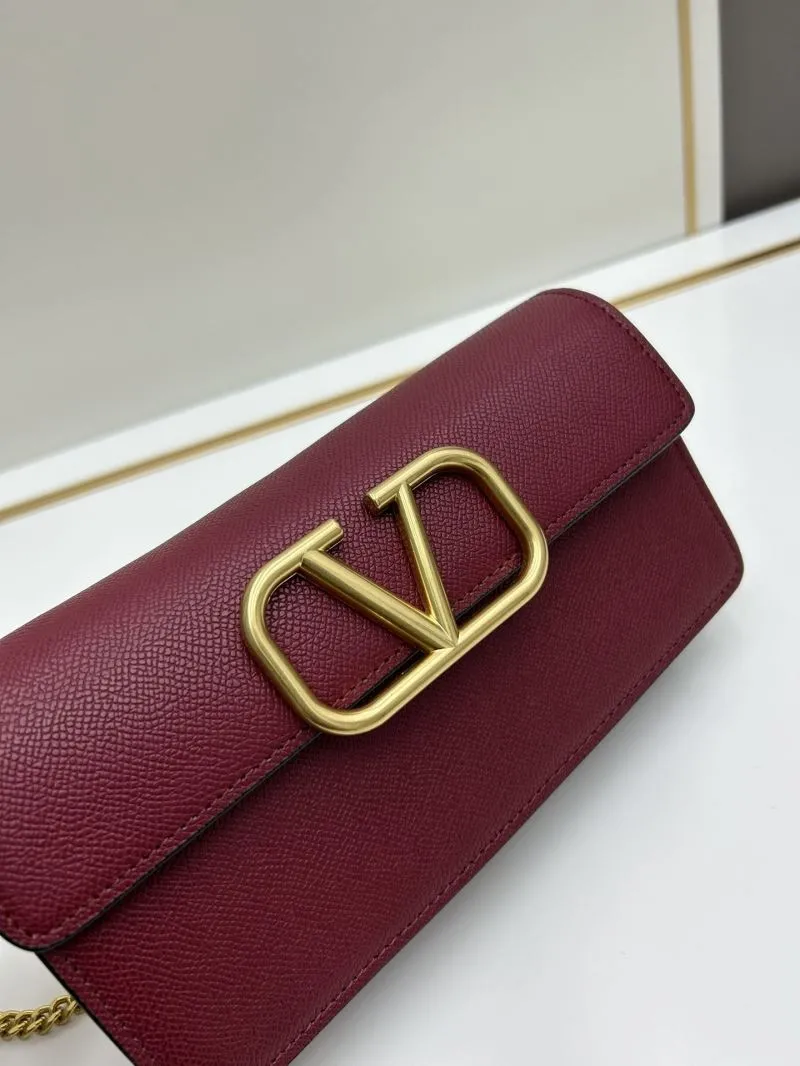 Valentino Burgundy Chain Crossbody Bag 805 - Image 3