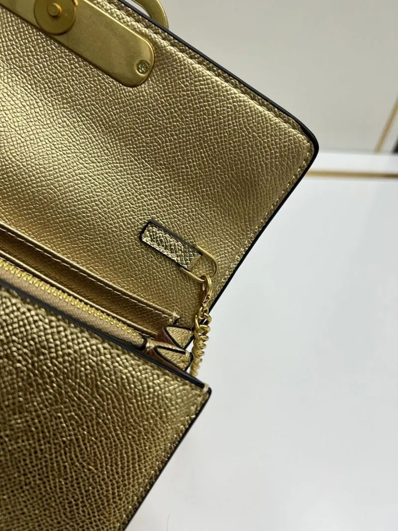 Valentino Gold Chain Satchel Bag 0131 20x5.5x10cm - Image 6