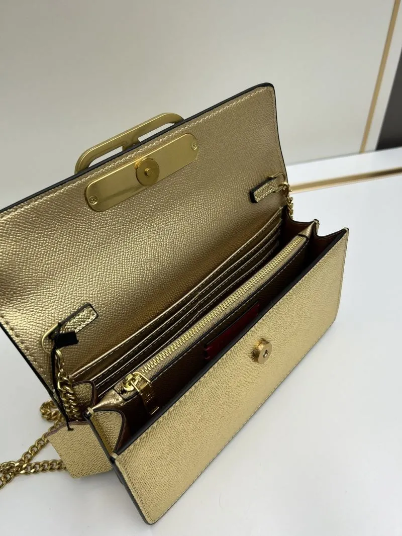 Valentino Gold Chain Satchel Bag 0131 20x5.5x10cm - Image 7