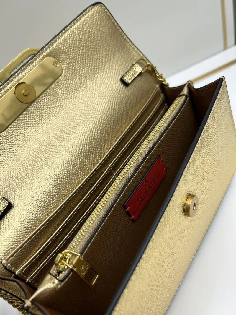 Valentino Gold Chain Satchel Bag 0131 20x5.5x10cm - Image 8