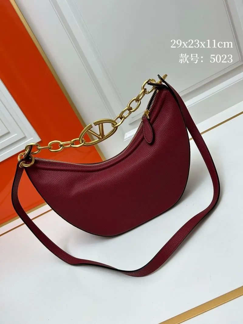Alternative view of Valentino Burgundy Leather Hobo Bag 5023