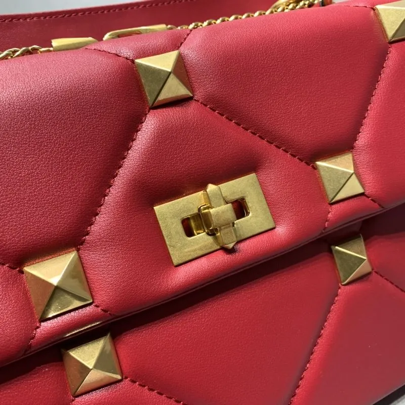 Valentino Red Studded Satchel Bag 824 30x20x12CM - Image 4