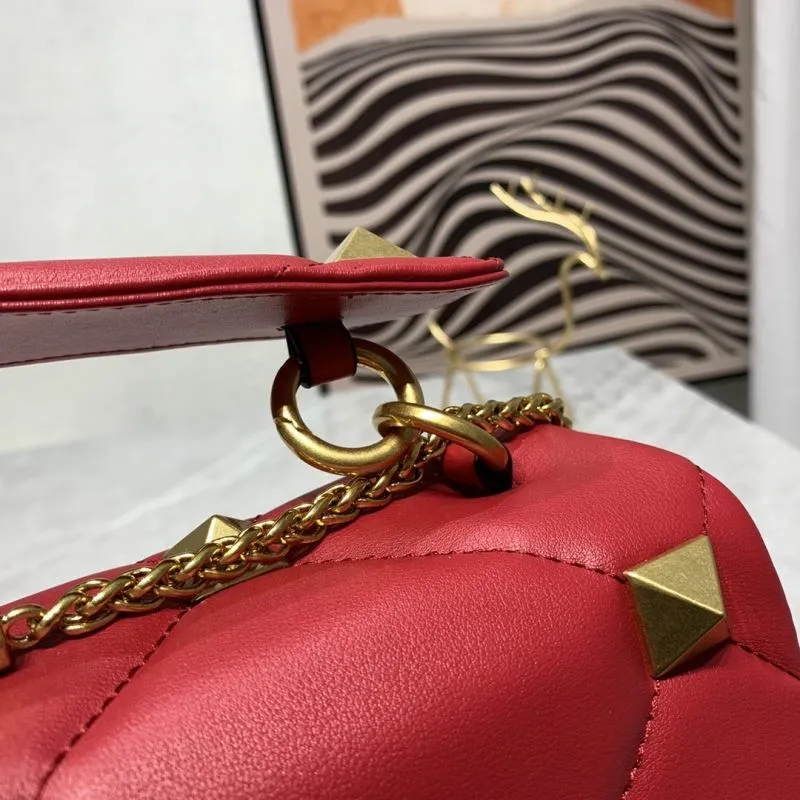 Valentino Red Studded Satchel Bag 824 30x20x12CM - Image 5