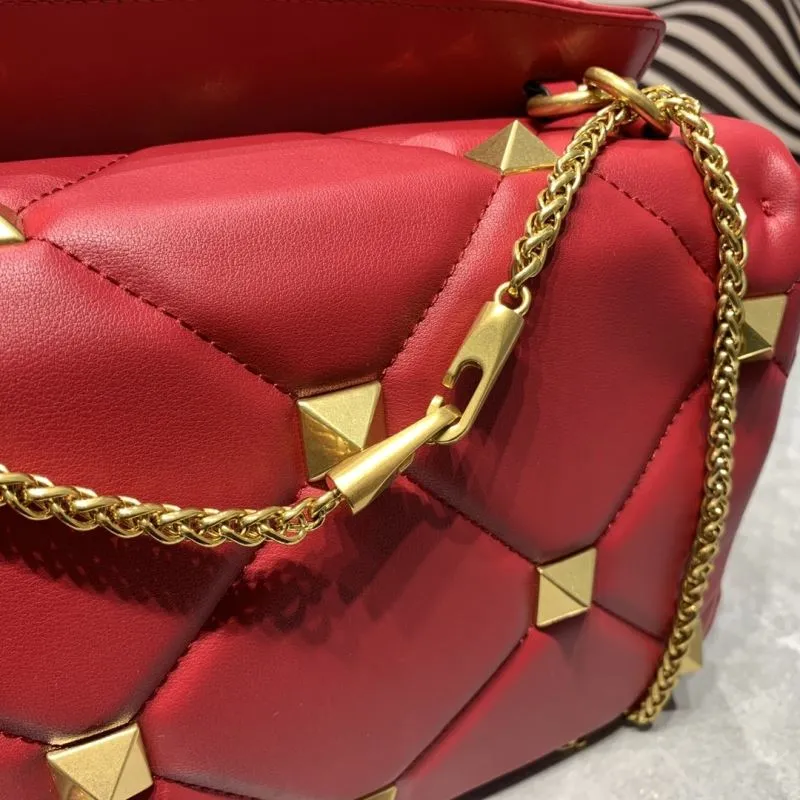Valentino Red Studded Satchel Bag 824 30x20x12CM - Image 6