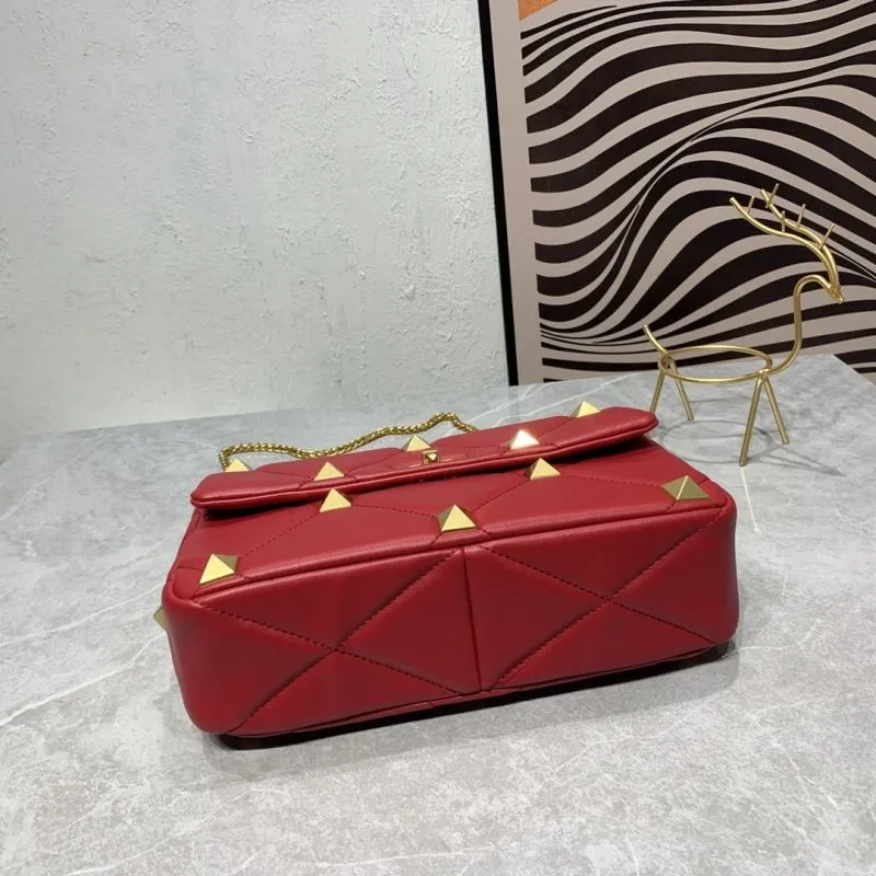 Valentino Red Studded Satchel Bag 824 30x20x12CM - Image 7