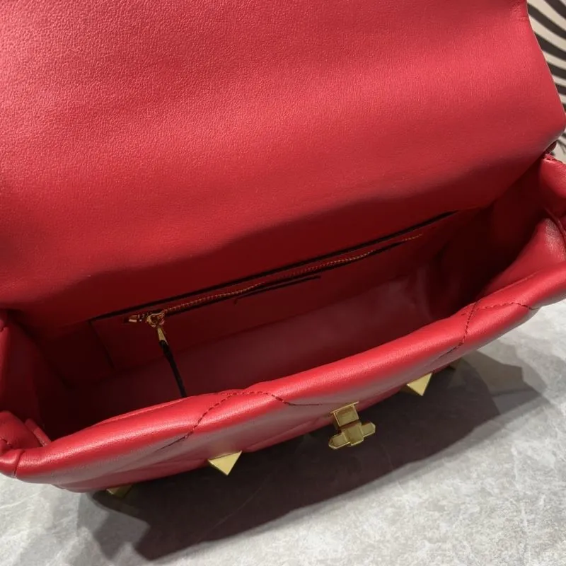 Valentino Red Studded Satchel Bag 824 30x20x12CM - Image 8