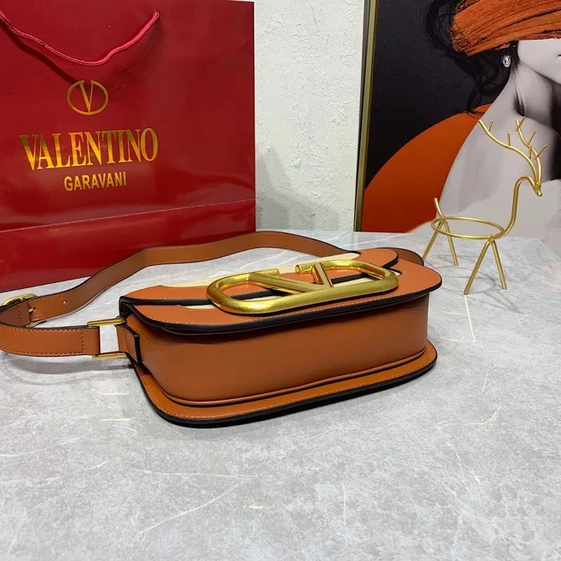 Valentino Garavani 829 Beige Tan Crossbody Satchel Bag - Image 7