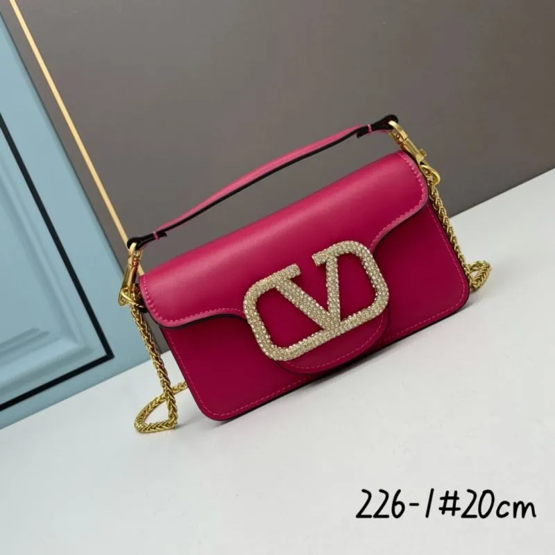 Valentino Crystal V Logo Satchel Bag 20cm 226-1