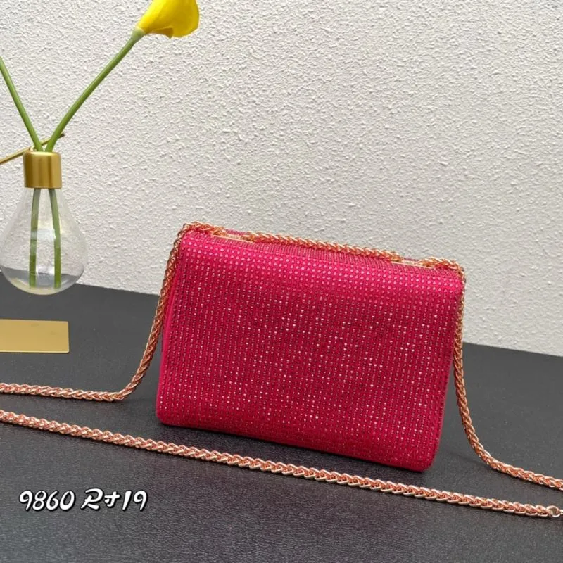 Alternative view of Valentino Red Rhinestone Crossbody Bag 9860 Size 19