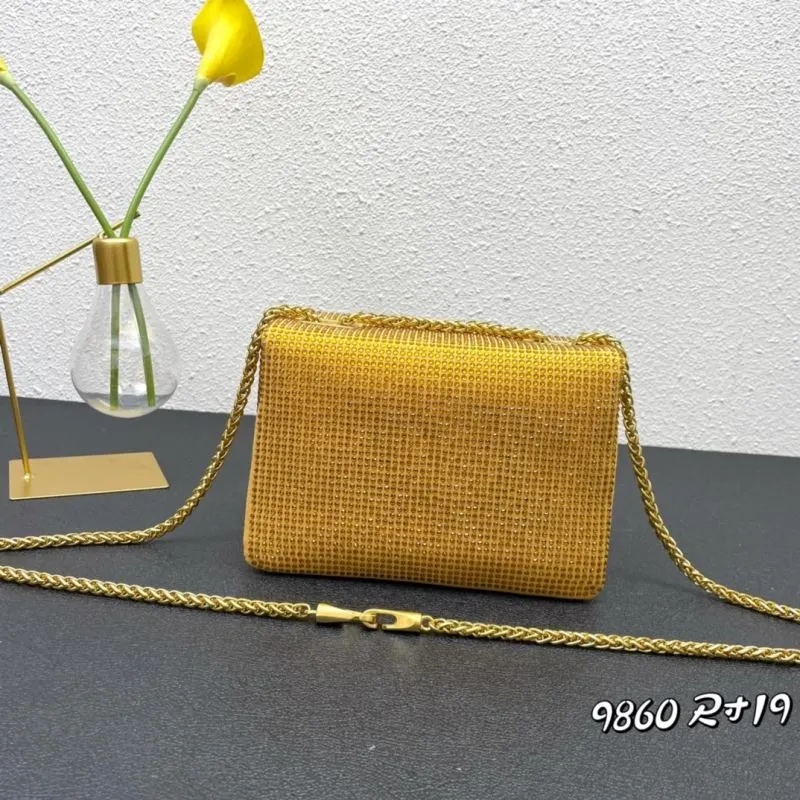Alternative view of Valentino Gold Crystal Crossbody Satchel Bag 9860 Size 19