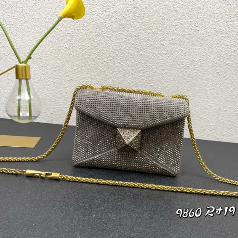 Valentino Gray Studded Satchel Bag 9860 Size 19