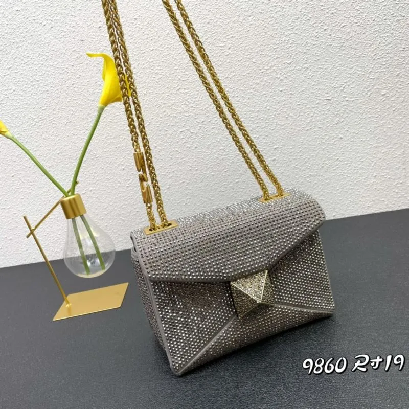Valentino Gray Studded Satchel Bag 9860 Size 19 - Image 4