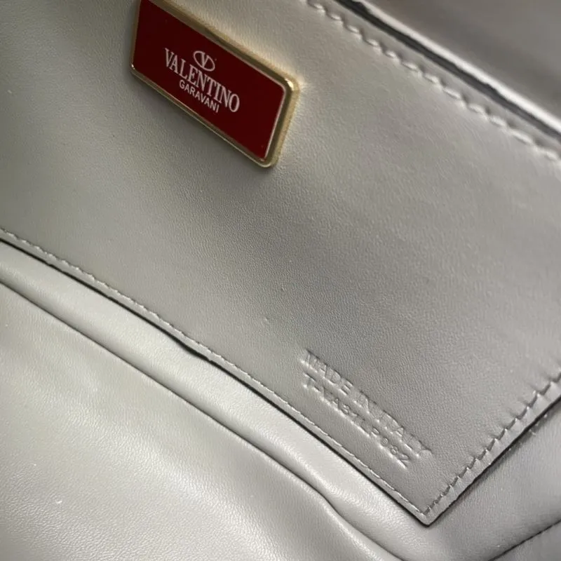 Valentino Gray Studded Satchel Bag 9860 Size 19 - Image 9