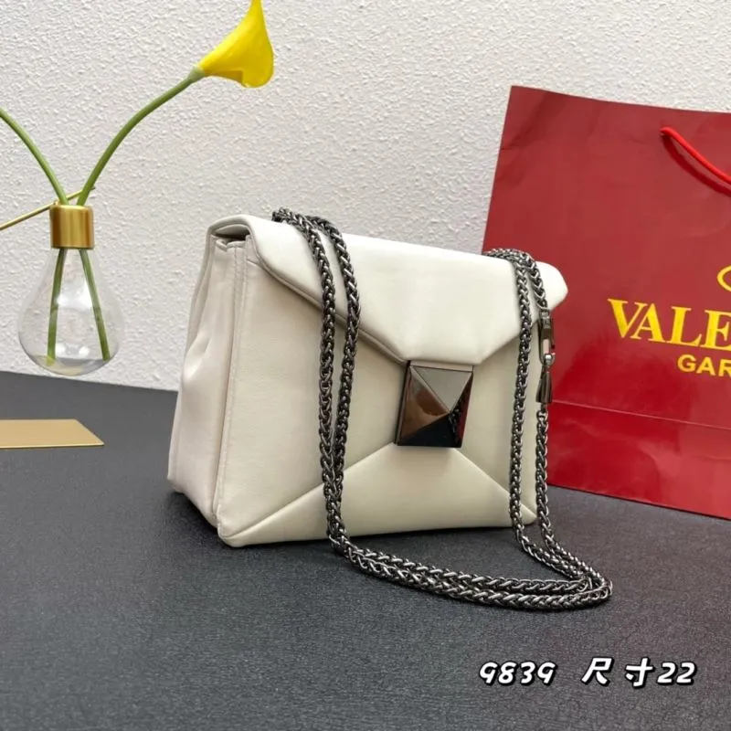 Alternative view of Valentino White Chain Satchel Bag 9839 Size 22