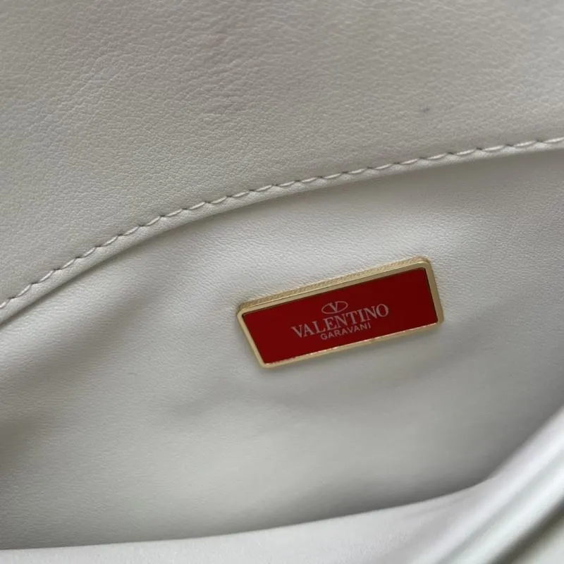 Valentino White Chain Satchel Bag 9839 Size 22 - Image 9