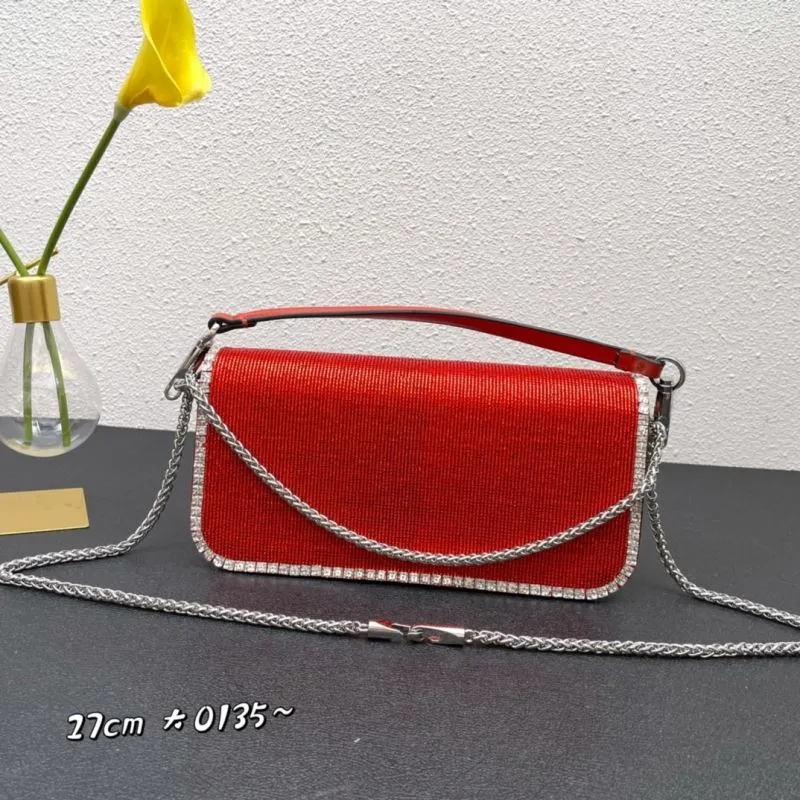 Alternative view of Valentino Red Rhinestone Crossbody Satchel Bag 855