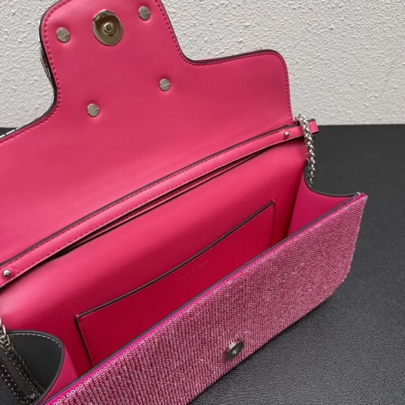 Valentino Hot Pink Rhinestone Satchel Bag 27cm 0135 - Image 8