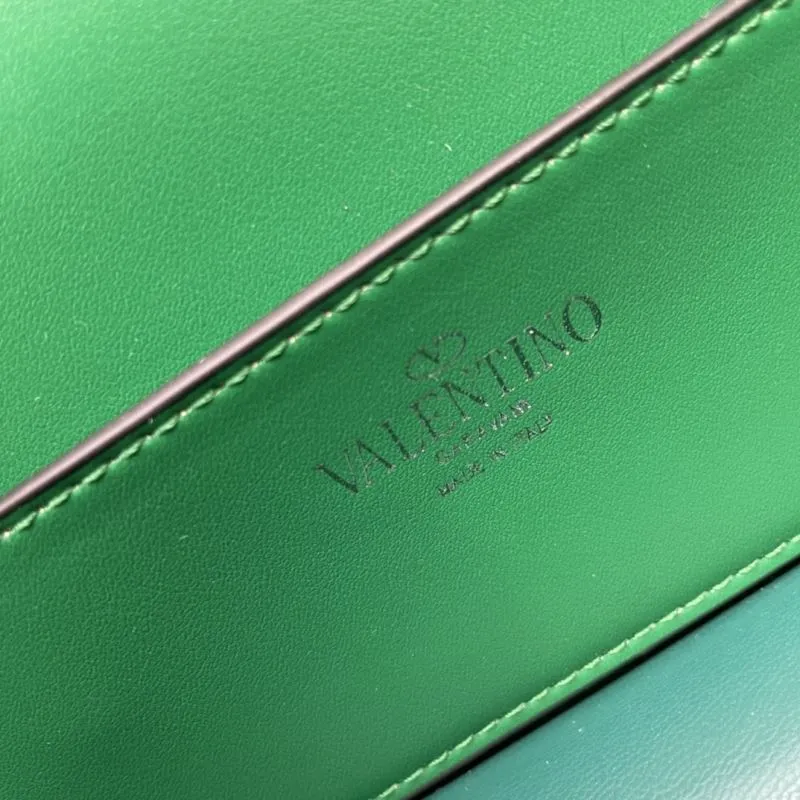 Valentino Green Crystal Embellished 27cm Satchel Bag - Image 9