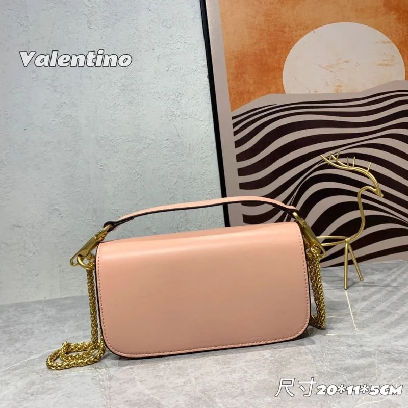 Valentino Pink Leather Chain Satchel Bag - Image 3