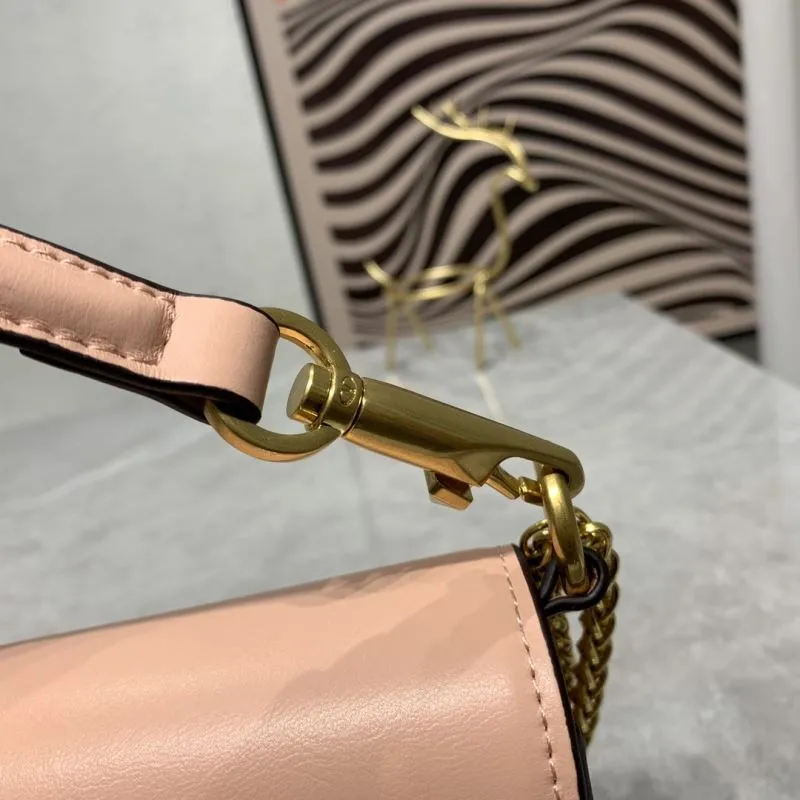 Valentino Pink Leather Chain Satchel Bag - Image 5