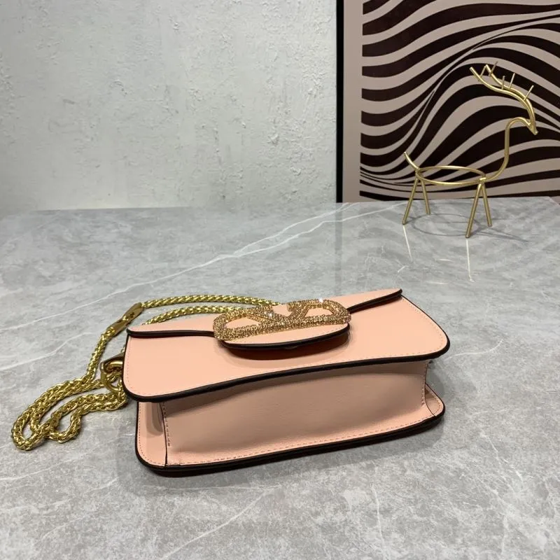 Valentino Pink Leather Chain Satchel Bag - Image 6