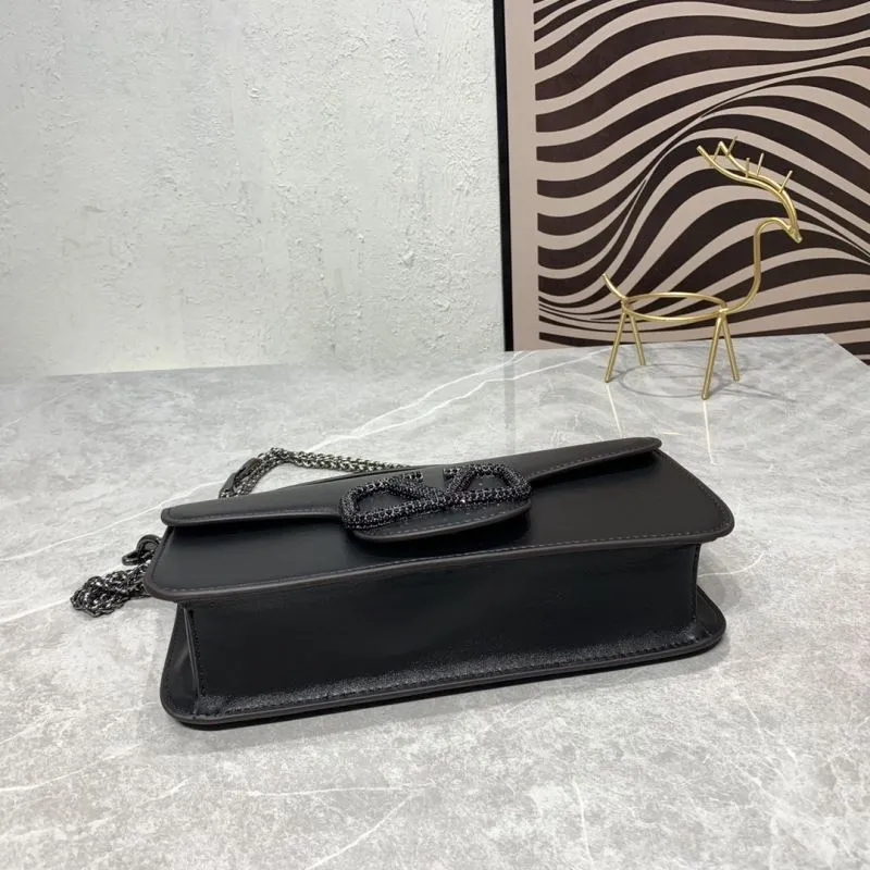Valentino Black Leather Satchel Bag 893 - Image 6