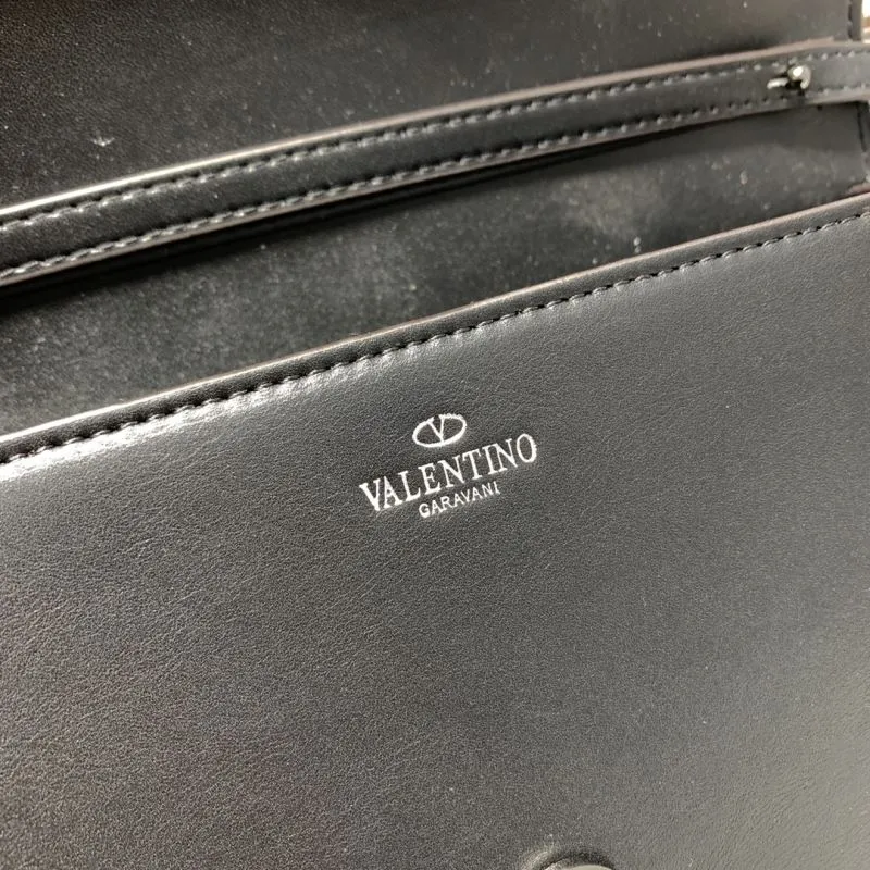 Valentino Black Leather Satchel Bag 893 - Image 8