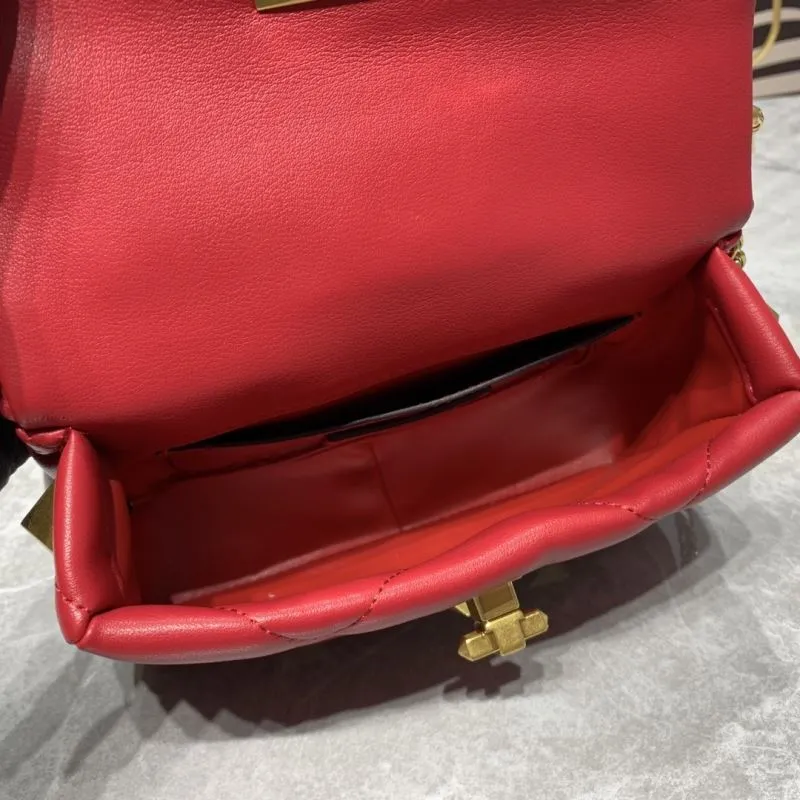 Valentino Red Studded Leather Crossbody Satchel Bag 19x13x6CM - Image 8