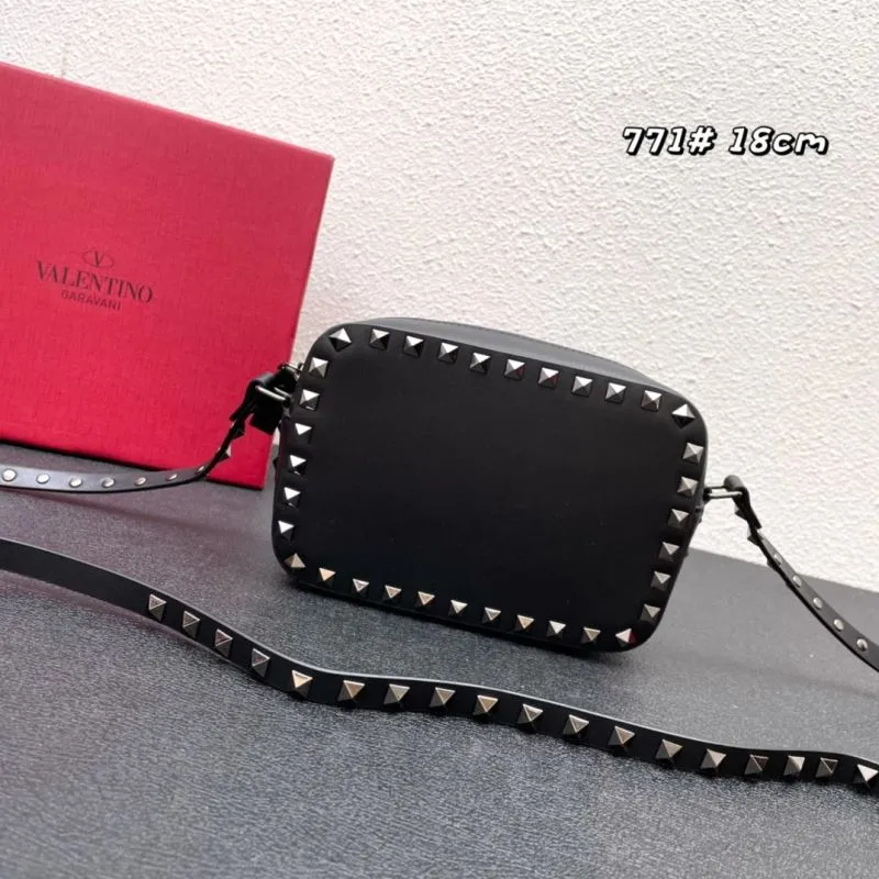 Valentino Black Studded Crossbody Camera Bag 18cm 771# - Image 3