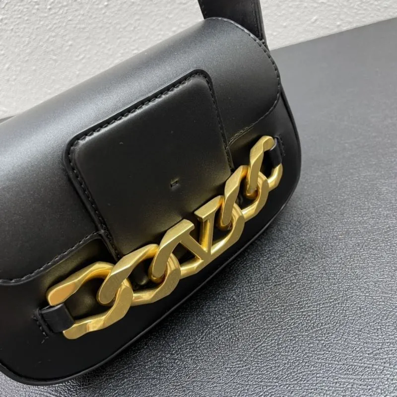 Valentino 5012 Small Black Leather Satchel Bag - Image 4