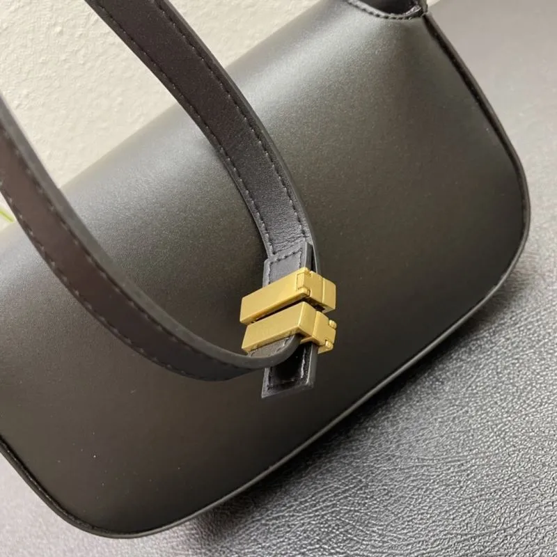 Valentino 5012 Small Black Leather Satchel Bag - Image 6