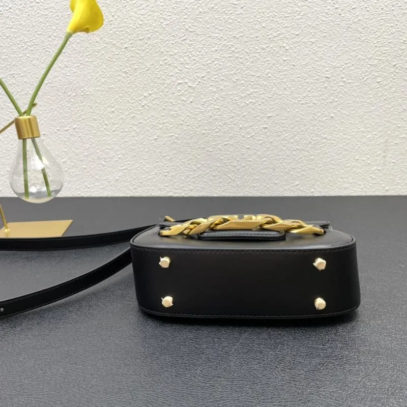 Valentino 5012 Small Black Leather Satchel Bag - Image 7