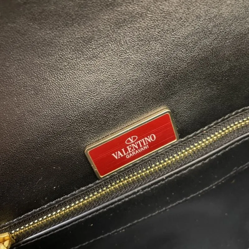 Valentino 5012 Small Black Leather Satchel Bag - Image 9