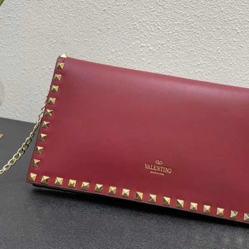 Valentino Red Studded Crossbody Satchel Bag 992 28cm - Image 5