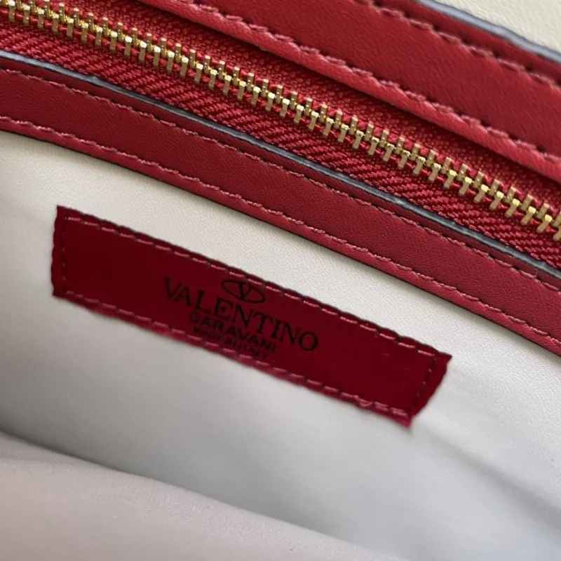 Valentino Red Studded Crossbody Satchel Bag 992 28cm - Image 9