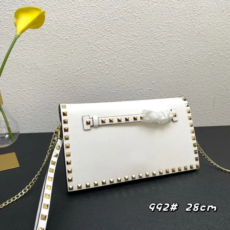 Valentino White Chain Crossbody Bag 992 28cm - Image 3