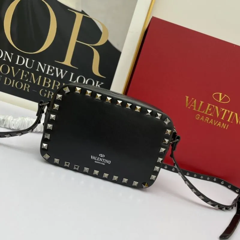 Valentino Garavani Black Crossbody Satchel Bag 932 - Image 3
