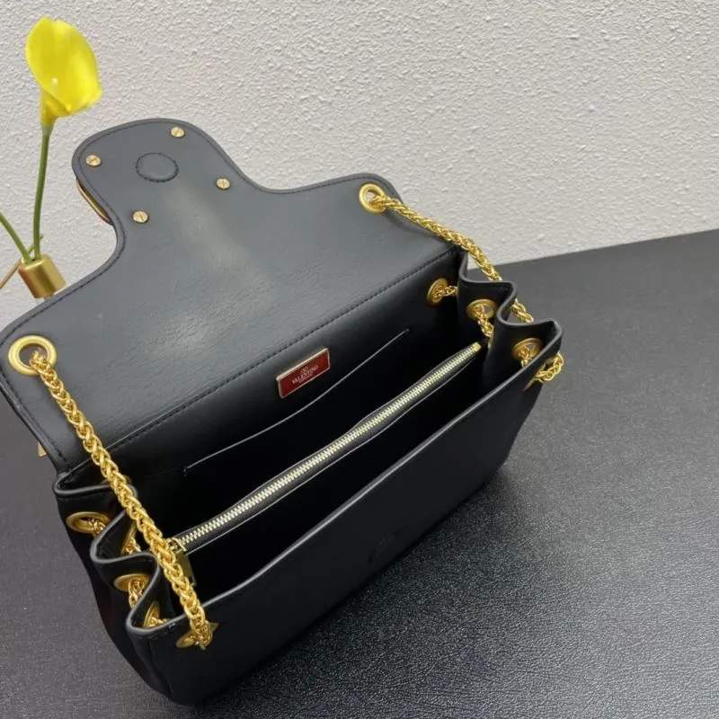 Valentino Black Leather Satchel Bag 5006 Size 28cm - Image 8