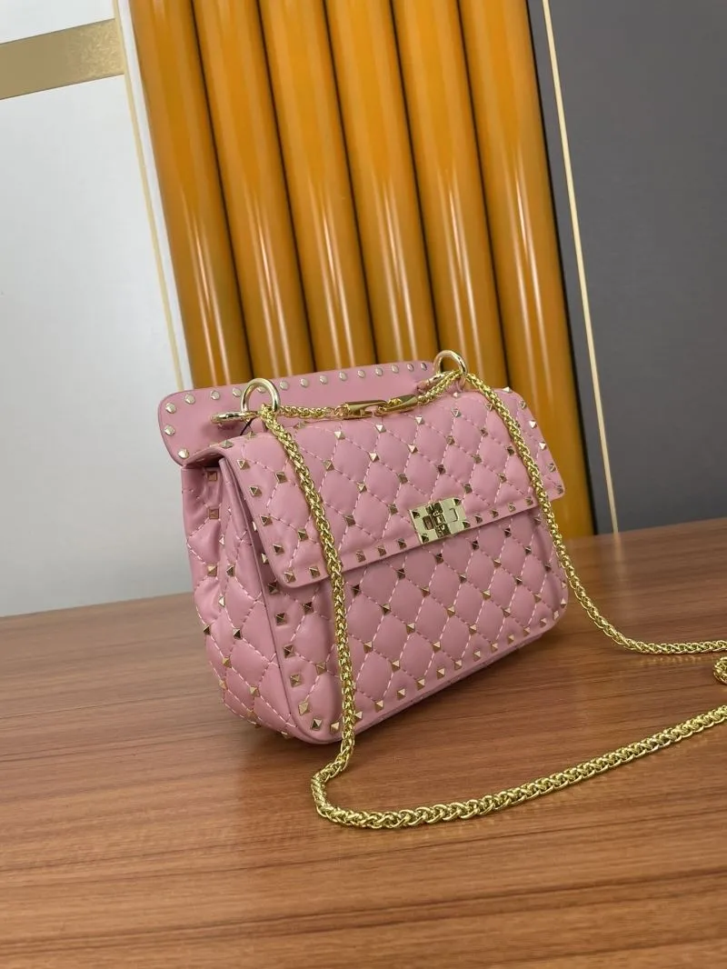 Alternative view of Valentino Pink Studded Chain Satchel Bag 946
