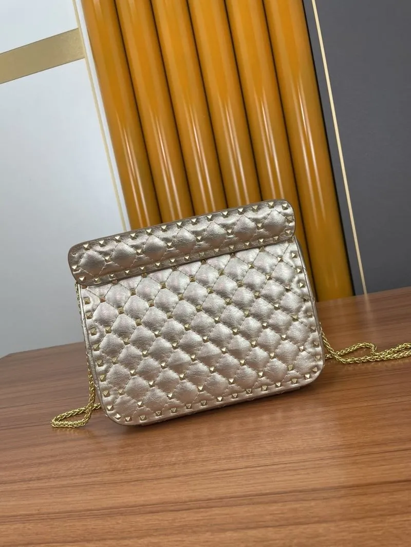 Valentino Gold Studded Chain Satchel Bag - Image 3