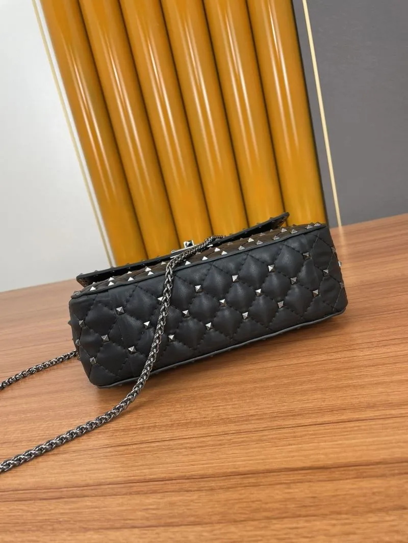 Valentino Black Studded Chain Satchel Bag - Image 5