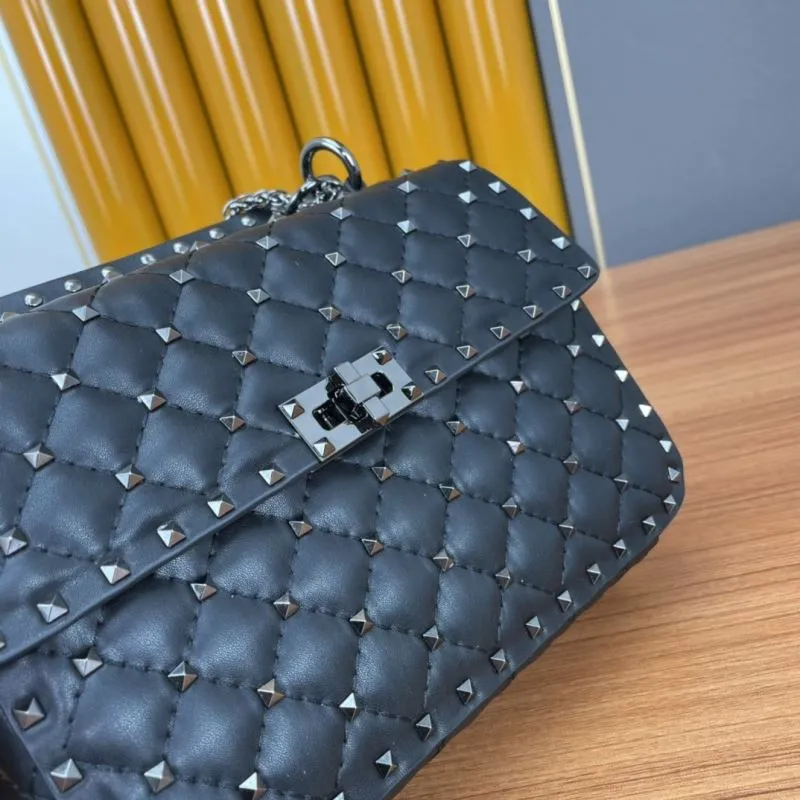 Valentino Black Studded Chain Satchel Bag - Image 6
