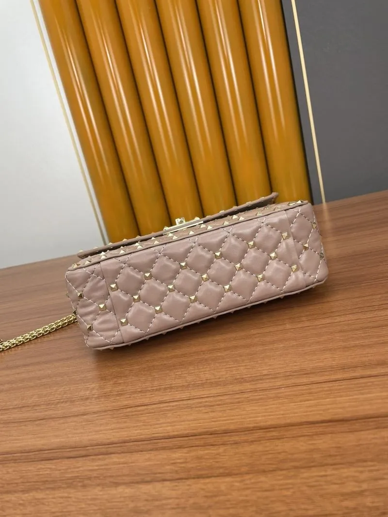 Valentino Nude Pink Studded Chain Satchel Bag - Image 5