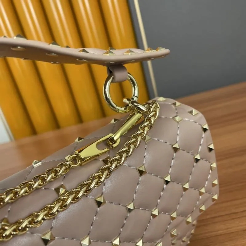 Valentino Nude Pink Studded Chain Satchel Bag - Image 7