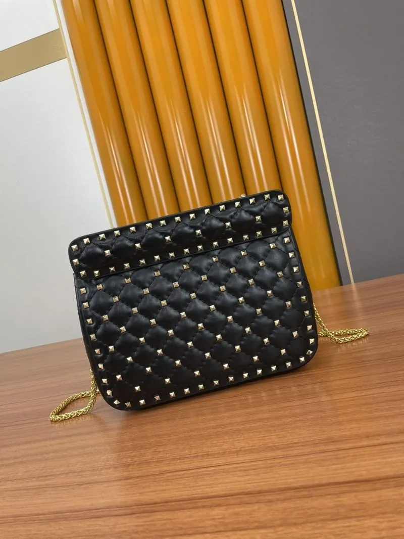 Valentino Black Studded Chain Satchel Bag - Image 3