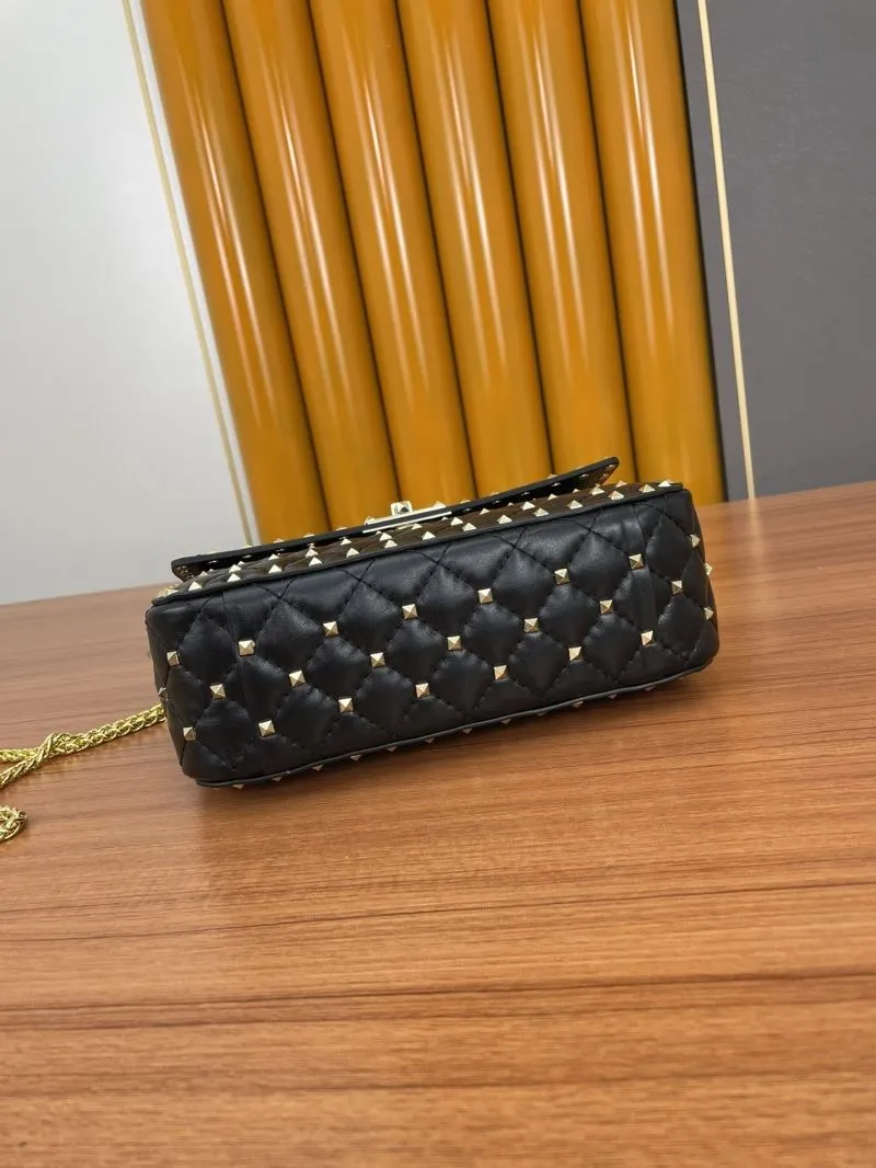 Valentino Black Studded Chain Satchel Bag - Image 5
