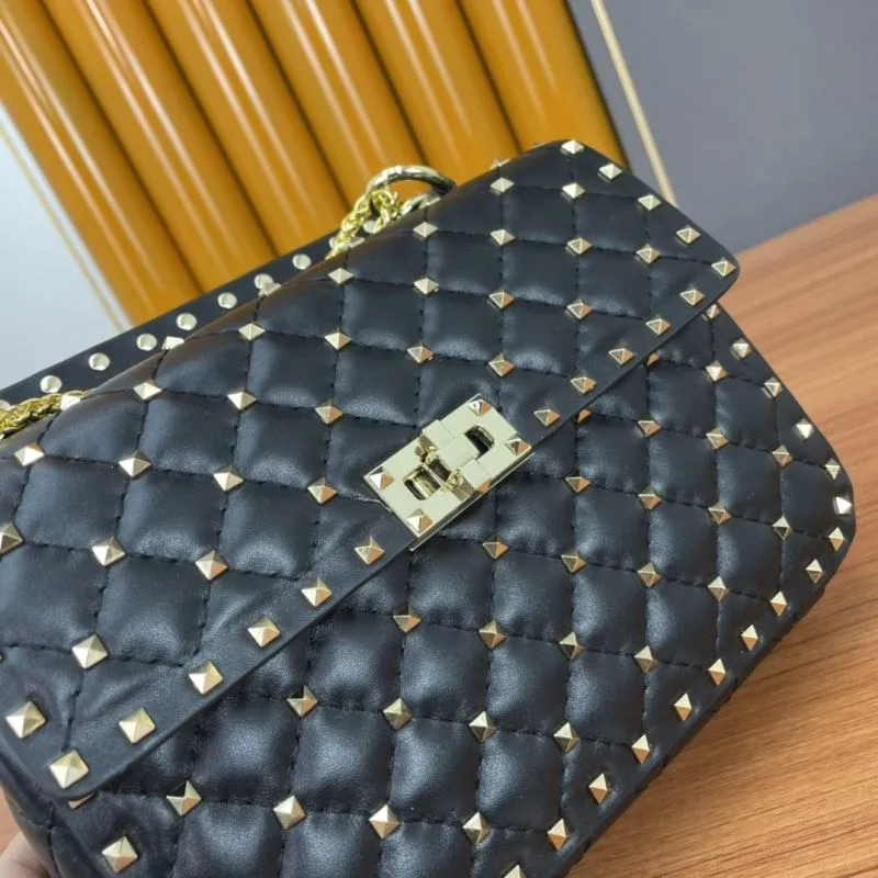Valentino Black Studded Chain Satchel Bag - Image 6