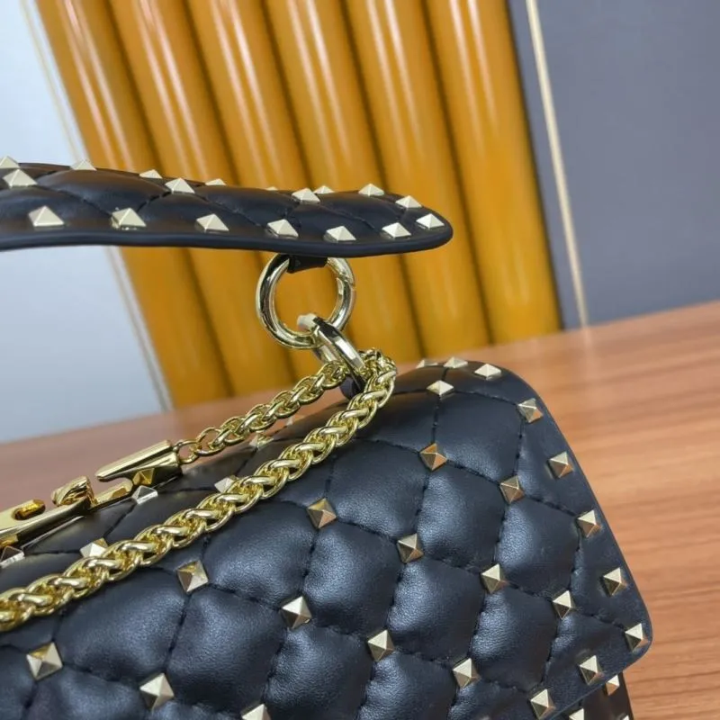 Valentino Black Studded Chain Satchel Bag - Image 7